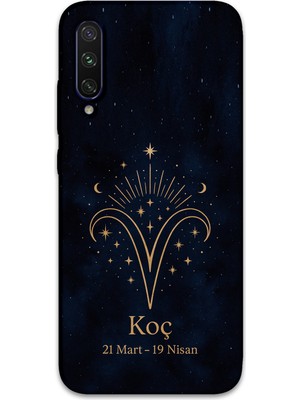 Gramaphone Xiaomi Mi A3 Uyumlu Koç Burcu Desenli Telefon Kılıfı + Ekran Koruyucu - 5768