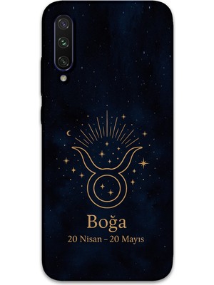 Gramaphone Xiaomi Mi A3 Uyumlu Boğa Burcu Desenli Telefon Kılıfı + Ekran Koruyucu - 5769