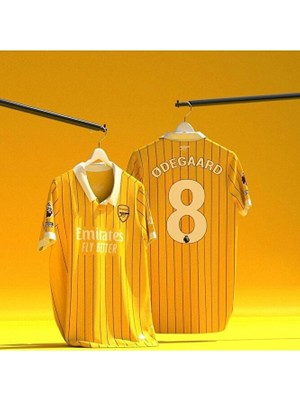 FRAGOLA A.r.s.e.n.a.l 2024/25 Sezonu Martin Ødegaard Özel Konsept Forması (Yellow)