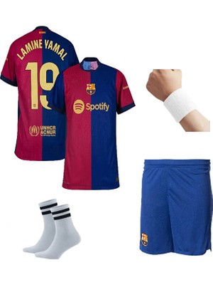 FRAGOLA Lamine Yamal 2024-25 Yeni Sezon Barcelona Iç Saha Çocuk Forması 4'lü Set