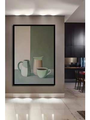 Teona Ahşap Çerçeve Görünümlü Minimalist Dekoratif Ahşap Mdf Tablo Kahve Zamanı Dikdörtgen Tablo