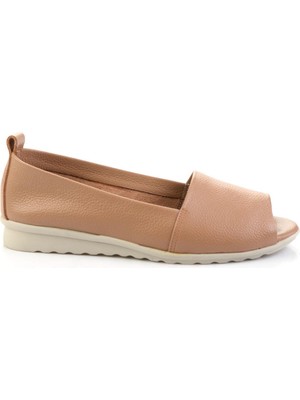 Bambi Mat Taba Hakiki Deri Kadın Espadril K01582664003
