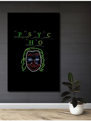 Teona Ahşap Çerçeve Görünümlü Joker Kimya Elemanları Ahşap Mdf Dekoratif Tablo Dikdörtgen Tablo