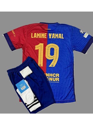 FRAGOLA FC/BARÇA/2024/25 Lamine Yamal 19 Numara Iç Saha Çocuk Forması 4'lü SET6533653663