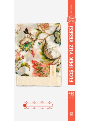 Flowers Series +50 Factor Yüz Kesesi %100 Floş Ipek (Blue)