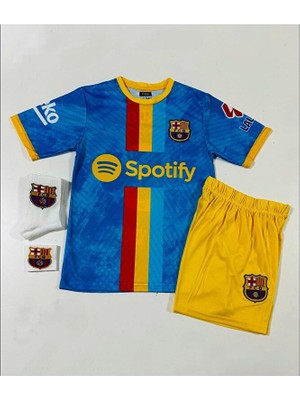 FRAGOLA F.c B.a.r.c.e.l.o.n.a 2024/25 Yeni Sezon Pedri Konsept Çocuk Forması 4'lü Set (Armalı)