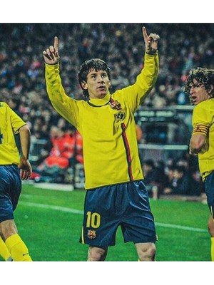 FRAGOLA Fc. B.a.r.c.e.l.o.n.a 2008/09 Sezonu Lionel Messi Nostalji Forması (Yellow)