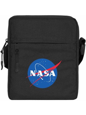 Wakha Nasa Logo Omuz Çantası Siyah Renk