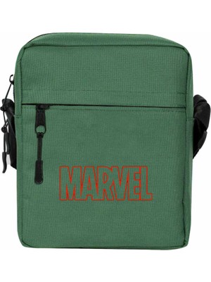 Wakha Avengers Infinity War Marvel Outline Logo Omuz Çantası Yeşil Renk