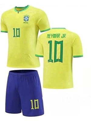 FRAGOLA Brezilya 2023/24 Yeni Sezon Neymar Jr Çocuk Forması Şort Çorap 3'lü Set