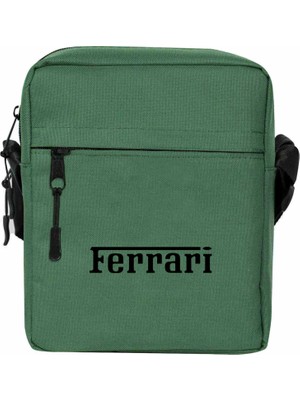 Wakha Ferari Text Black Omuz Çantası Yeşil Renk