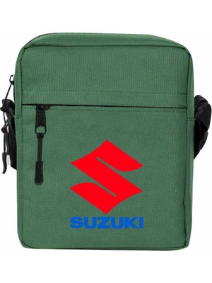 Wakha Suzuki Logo Text Omuz Çantası Yeşil Renk