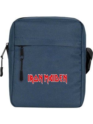 Wakha Iron Maiden Red Text Omuz Çantası Lacivert Renk