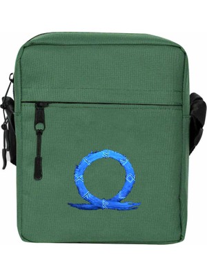Wakha God Of War Ragnarok Blue Logo Omuz Çantası Yeşil Renk