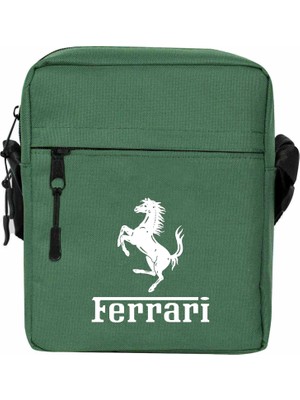 Wakha Ferari Logo Omuz Çantası Yeşil Renk