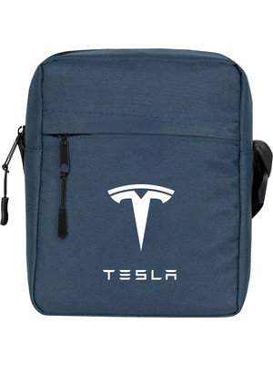 Wakha Tesla Logo Text Omuz Çantası Lacivert Renk