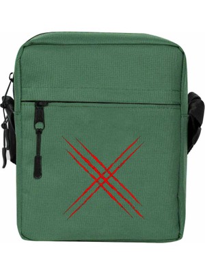 Wakha x Men Logo Red Omuz Çantası Yeşil Renk