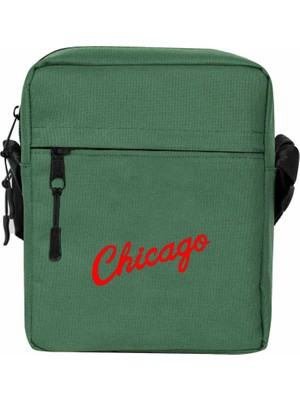 Wakha Chicago Yazı Omuz Çantası Yeşil Renk