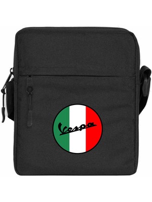 Wakha Vespa Logo Omuz Çantası Siyah Renk