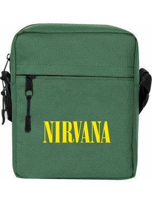 Wakha Nirvana Yazı Sarı Omuz Çantası Yeşil Renk