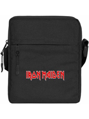 Wakha Iron Maiden Red Text Omuz Çantası Siyah Renk