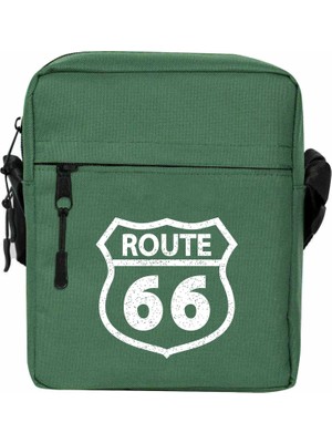 Wakha ROUTE66 Logo Omuz Çantası Yeşil Renk