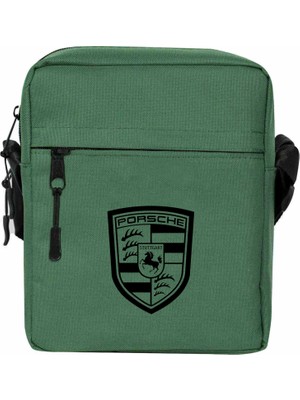 Wakha Porshe Logo Black Omuz Çantası Yeşil Renk