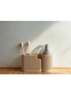 İkizler Diş Fırçalık ve Sabunluk | Çok Gözlü Banyo Organizeri