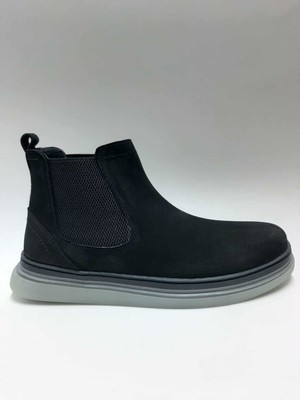 Bulldozer Hakiki Deri Nubuk Şeffaf Taban Chelsea Model Siyah Renk Kışlık Erkek Bot C-1524021767BLL