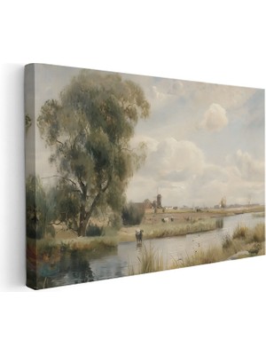 Artarilion Kanvas Yatay Duvar Tablosu Kanvas Vintage Kirsal Manzarasi6 Ev Ofis Salon Modern Duvar Tablosu