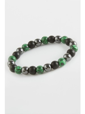 Zero Techmrt Malahit Hematit Doğaltaş Bileklik-Yeşil