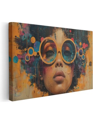 Artarilion Kanvas Yatay Duvar Tablosu Kanvas Gozluklu Kiz Ev Ofis Salon Modern Duvar Tablosu