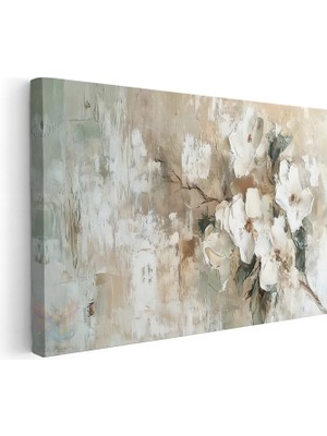 Artarilion Kanvas Yatay Duvar Tablosu Kanvas Firca Darbeleri Cicekler3 Ev Ofis Salon Modern Duvar Tablosu
