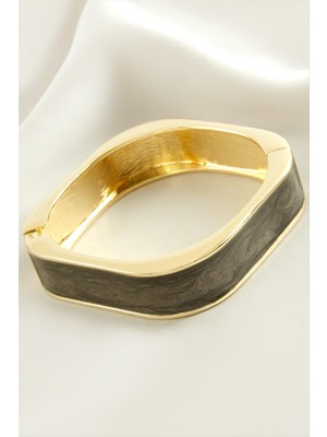 Bijuteri Net Kare Mineli Kelepçe Bileklik