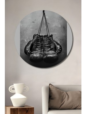 Teona Ahşap Boks Eldivenleri Dekoratif Ahşap Mdf Ev/işyeri Duvar Tablo Yuvarlak Ev/işyeri Duvar Tablo