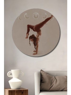 Teona Ahşap Ay Döngüsü Yoga Dekoratif Ahşap Mdf Ev/işyeri Duvar Tablo Yuvarlak Ev/işyeri Duvar Tablo