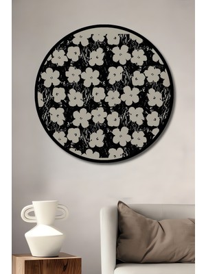 Teona Ahşap Çerçeve Görünümlü Matisse Çiçek Motifli Dekoratif Ahşap Mdf Ev Duvar Tablo Yuvarlak Ev Duvar Tablo