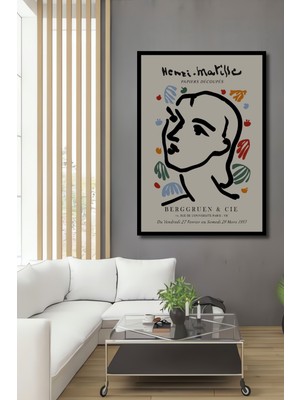 Teona Ahşap Çerçeve Görünümlü Henri Matisse Modern Soyut Ahşap Mdf Dekoratif Tablo Dikdörtgen Tablo