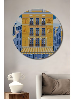 Teona Ahşap Akdeniz Tarzı Dekoratif Ahşap Mdf Ev/işyeri Duvar Tablo Yuvarlak Ev/işyeri Duvar Tablo