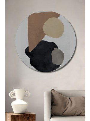 Teona Ahşap Soyut Sanat Dekoratif Ahşap Mdf Ev/işyeri Duvar Tablo Yuvarlak Ev/işyeri Duvar Tablo