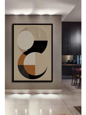 Teona Ahşap Çerçeve Görünümlü Minimalist Geometrik Soyut Dekoratif Ahşap Mdf Tablo Dikdörtgen Tablo