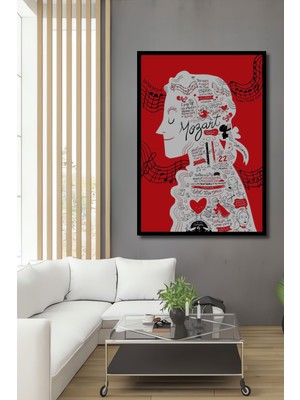 Teona Ahşap Çerçeve Görünümlü Mozart Ahşap Mdf Dekoratif Ev/işyeri Duvar Tablo Dikdörtgen Ev/işyeri Duvar Tablo