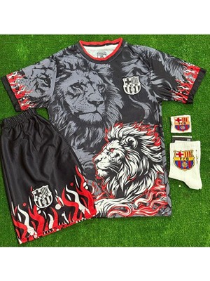 Legent Lady Barcelona Özel Tasarım Aslan Temealı Isimsiz Çocuk Forması 4 Lü Set