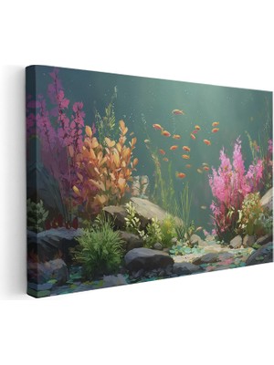 Artarilion Kanvas Yatay Duvar Tablosu Kanvas Sualti Renkleri Ev Ofis Salon Modern Duvar Tablosu