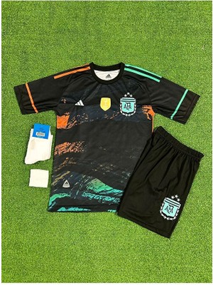 Legent Lady Arjantin Milli Takım Lionel Messi 10// Çocuk Forması 4'lü Set(Siyah)