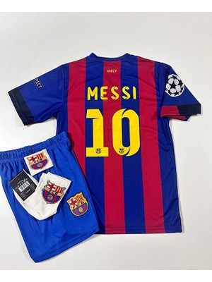 Legent Lady B.a.r.c.e.l.o.n.a 2015 Şampiyonlar Ligi Finali Lionel Messi Nostalji Çocuk Forması (Armalı)