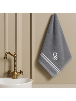 Benetton Home Banyo Havlu El Yüz Vücut Koyu Gri %100 Pamuk 50X90 cm El Havlusu