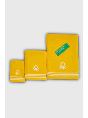 Benetton Home Banyo Havlu El Yüz Vücut Sarı %100 Pamuk 3 Lü Set 70X140 cm 50X90 cm 30X50 cm