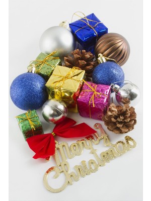 Hg.Aksesuar 15 Adet Karışık Büyük Boy Yılbaşı Ağaç Süsü