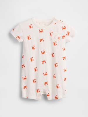 Gap Bebek Beyaz Pocket Kısa Tek Parça Tulum